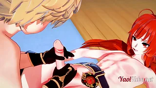 Genshin Impact Yaoi Hentai - Aether and Diluc Having Sex - Twink anime characters Faithfulness 1&sol;2